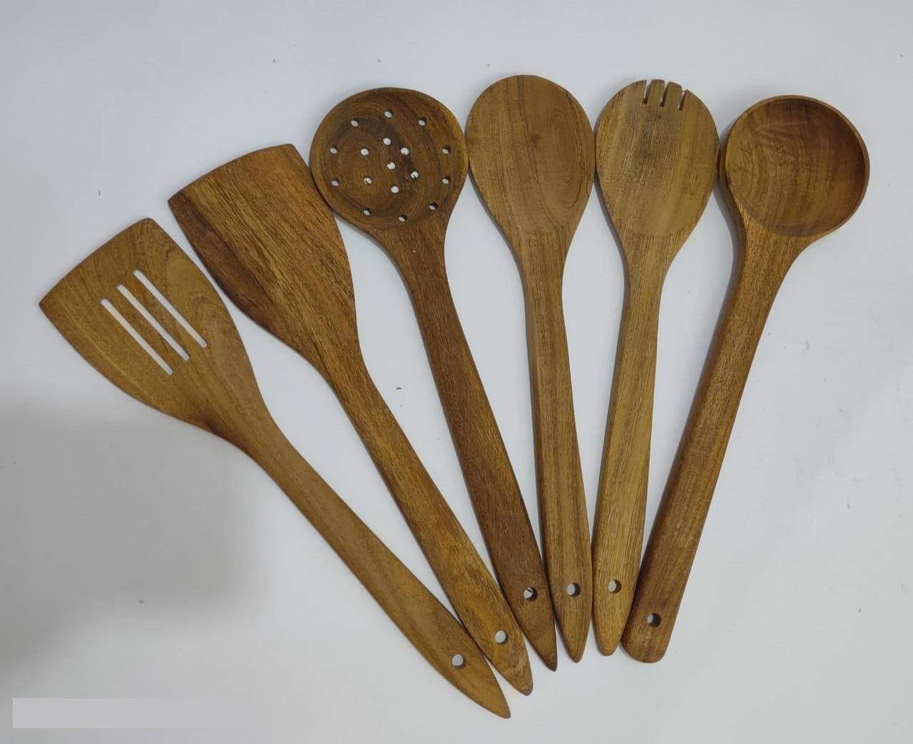 6-Piece Wooden Spatula & Spoon Set