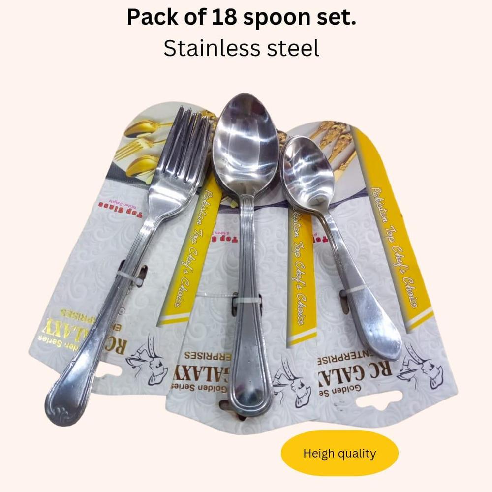 Pack of 18 Stainless Steel Spoons Set