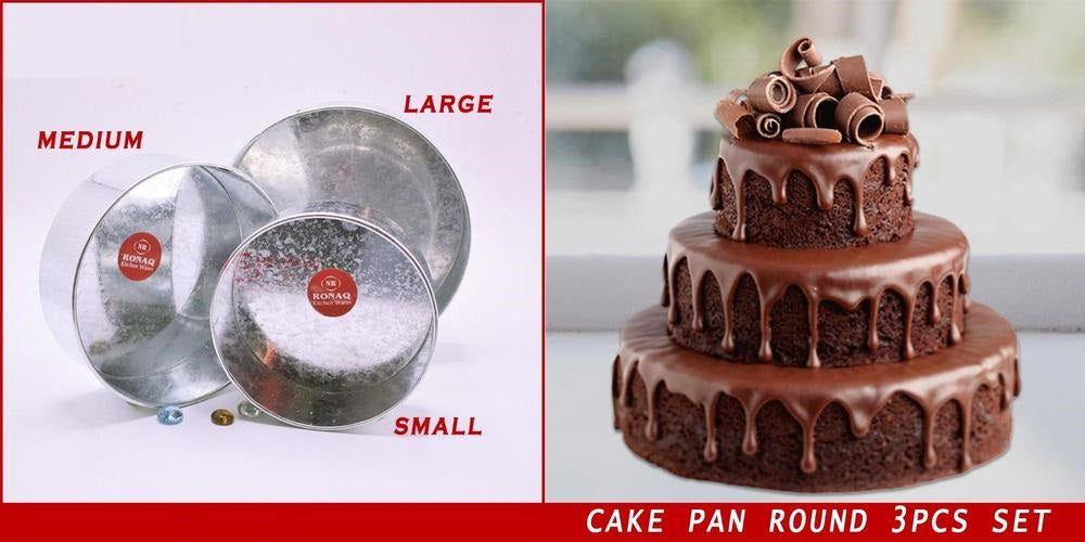 3 Pcs Round Shape Cake & Baking Mold Set