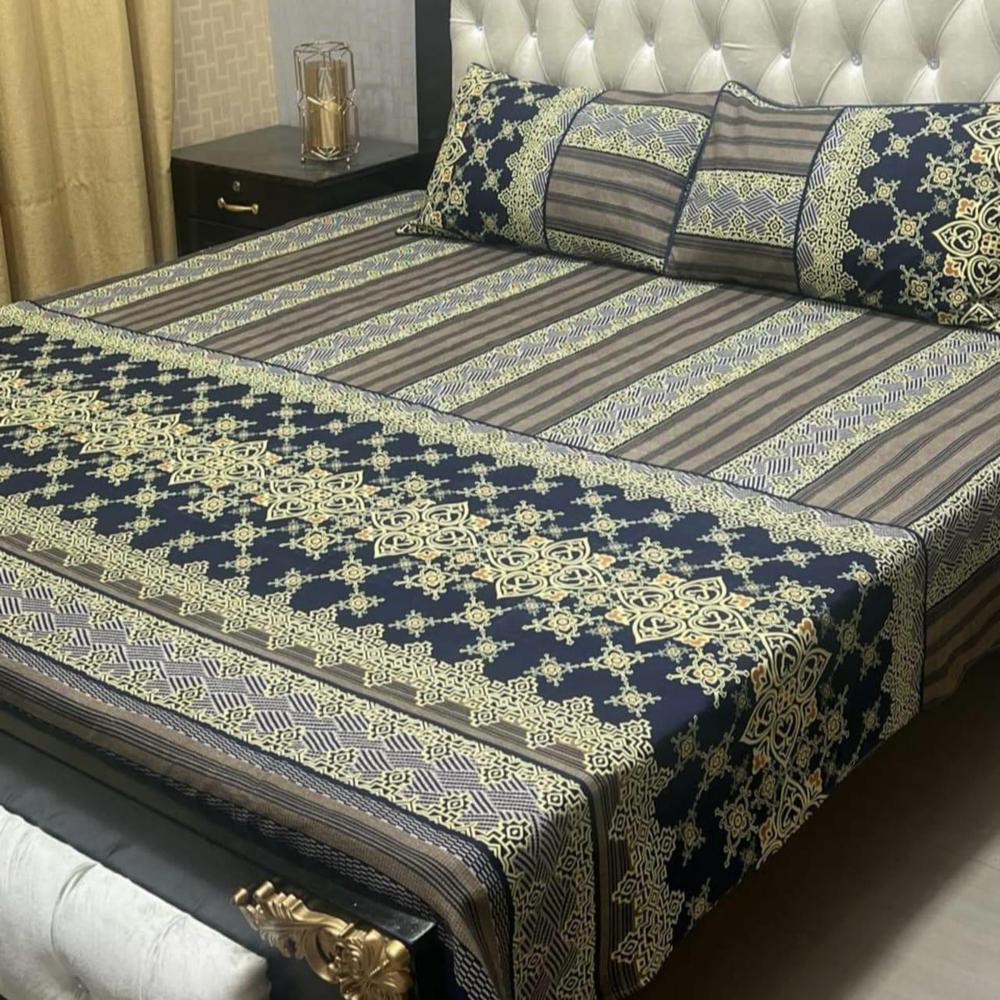 Crystal Cotton Printed Double Bed Sheet