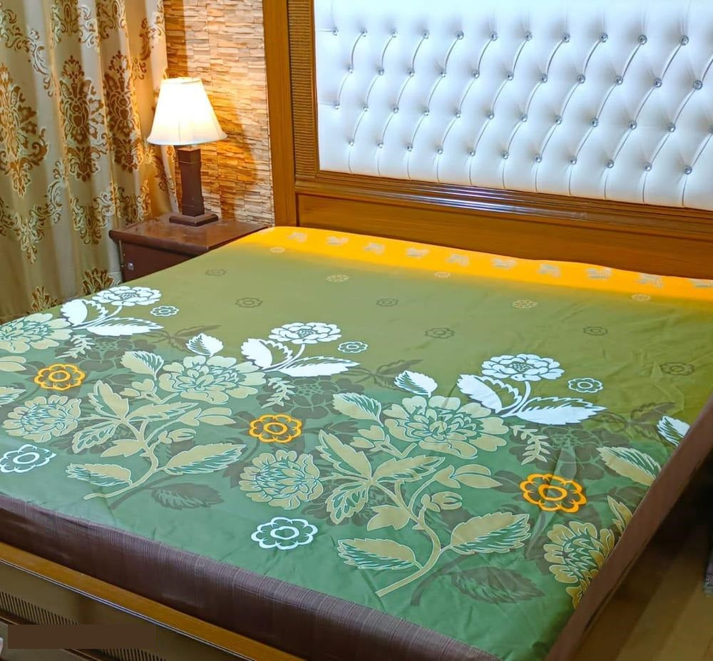 1 Pcs Cotton Printed Double Bed Mattress Cover